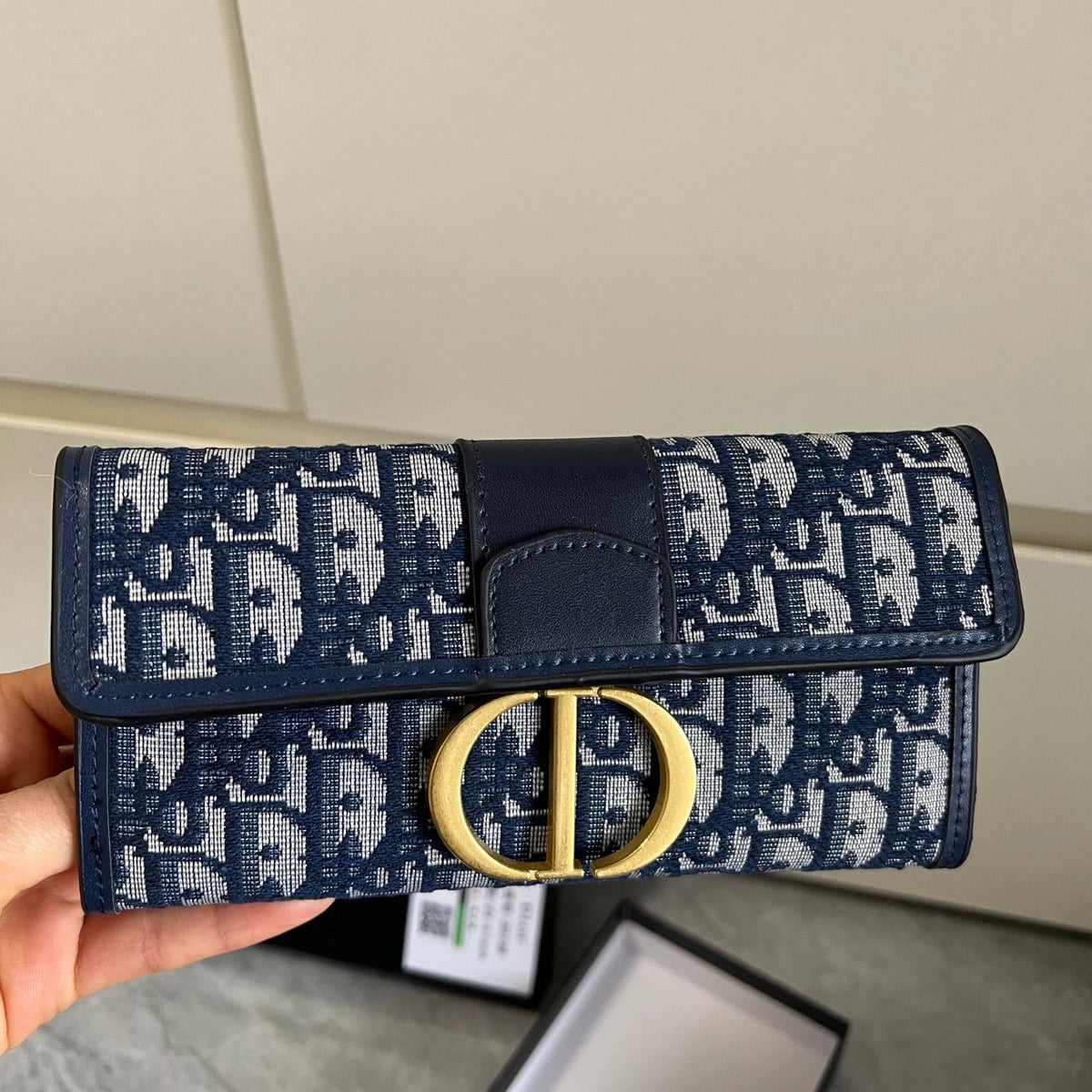 Blue Canvas Clutch Wallet