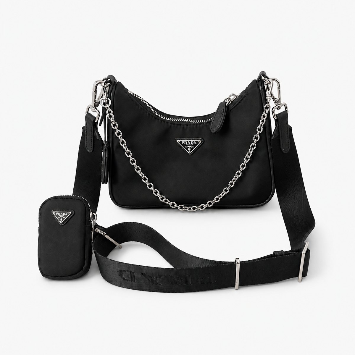 Nylon Crescent Shoulder Bag