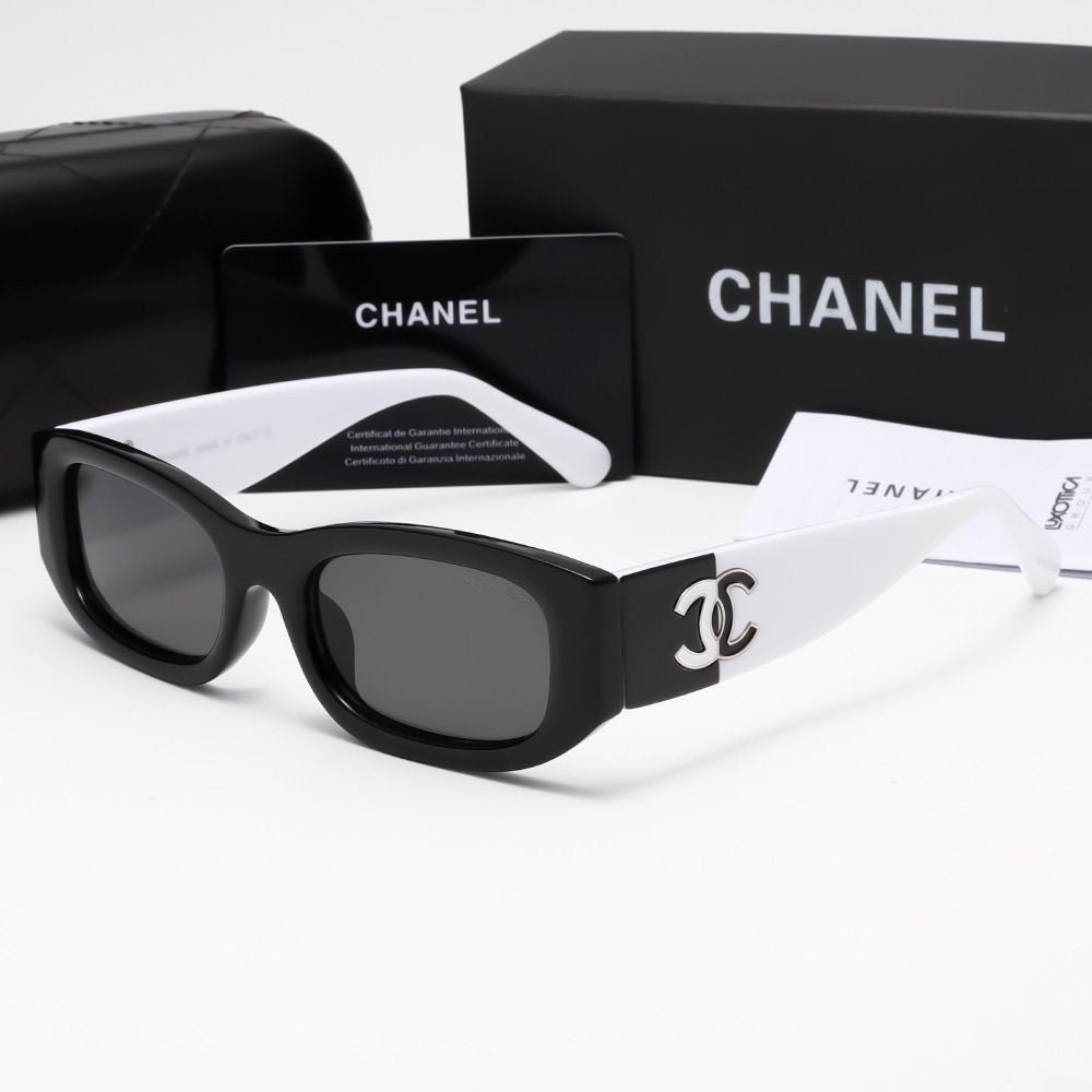 Slim Frame Contrast White Arms Sunglasses