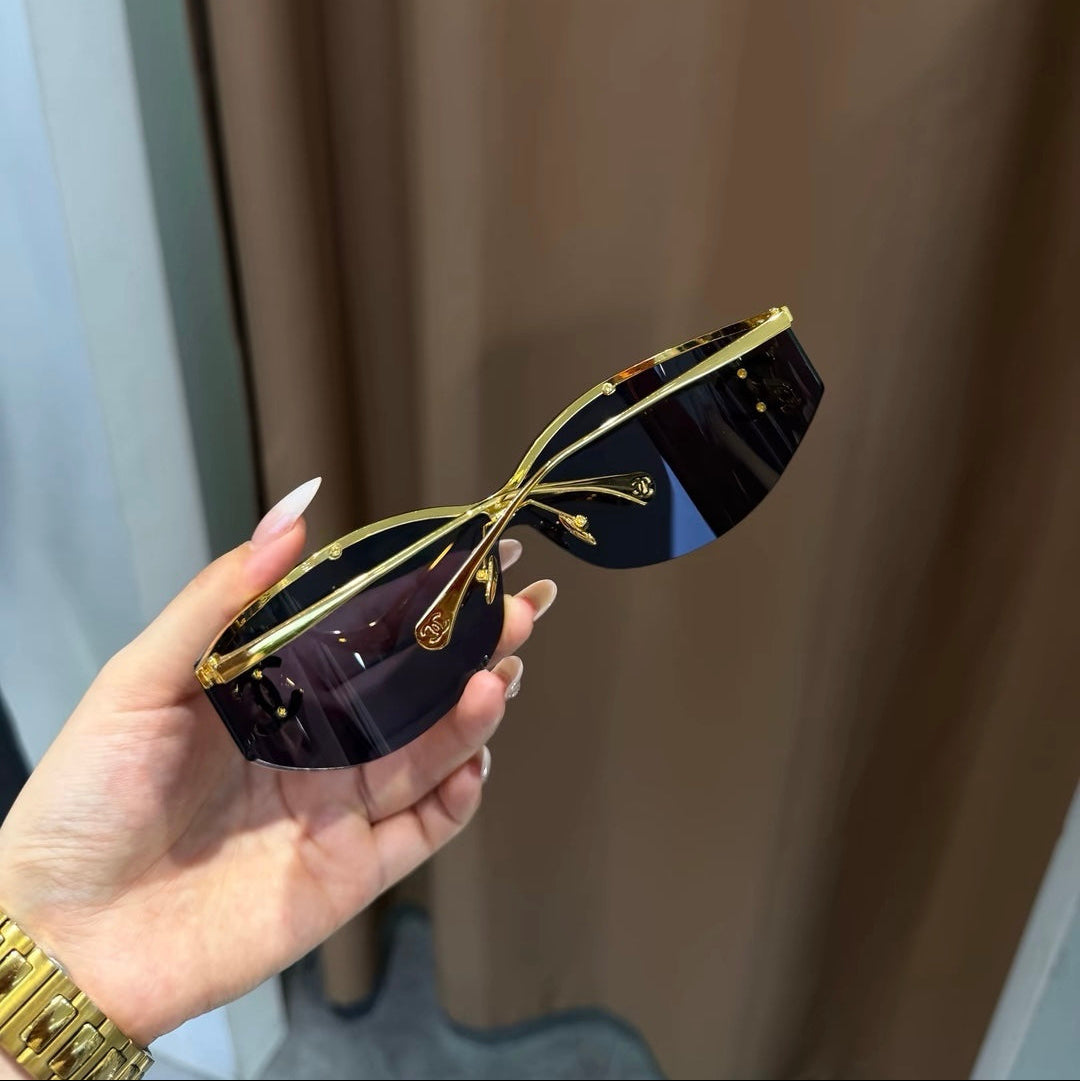 Luxury Rimless Shield Sunglasses