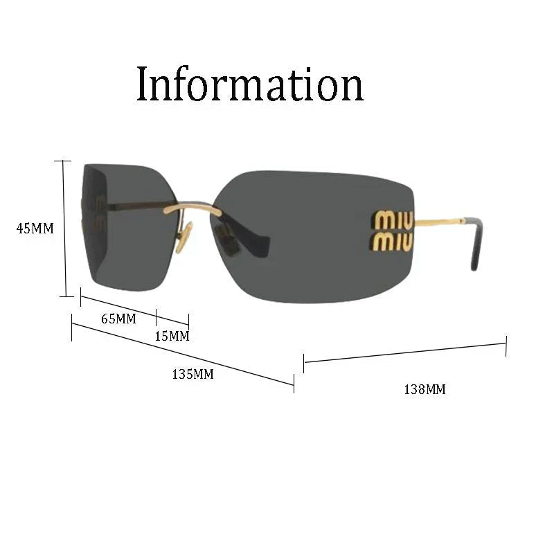Fashion Rimless Dark Lenses Sunglasses