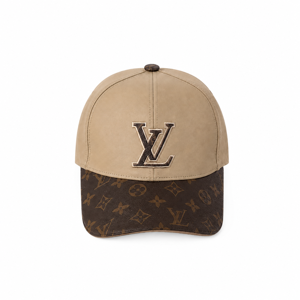 White Brown Casual Baseball Hat