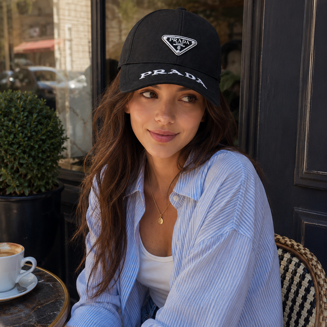 Black Curved Brim Travel  Hat