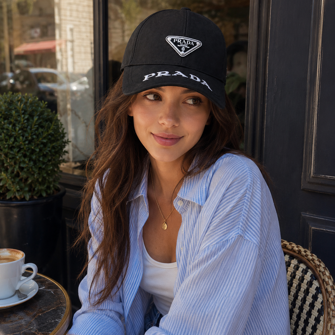 Black Curved Brim Travel  Hat