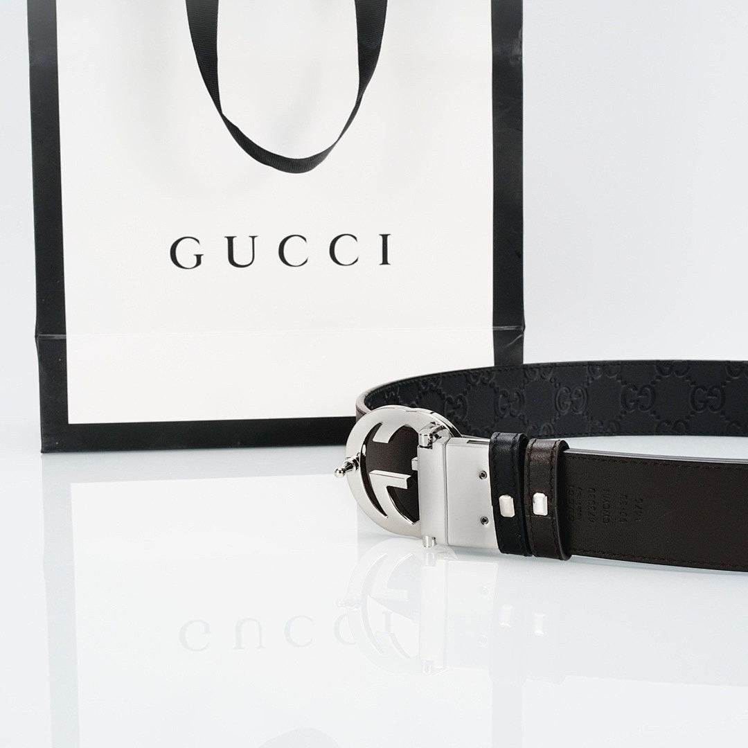 Embossed Silver Buckle Belt