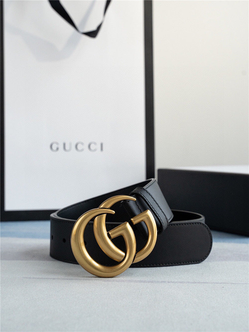 Black Leather Statement Belt