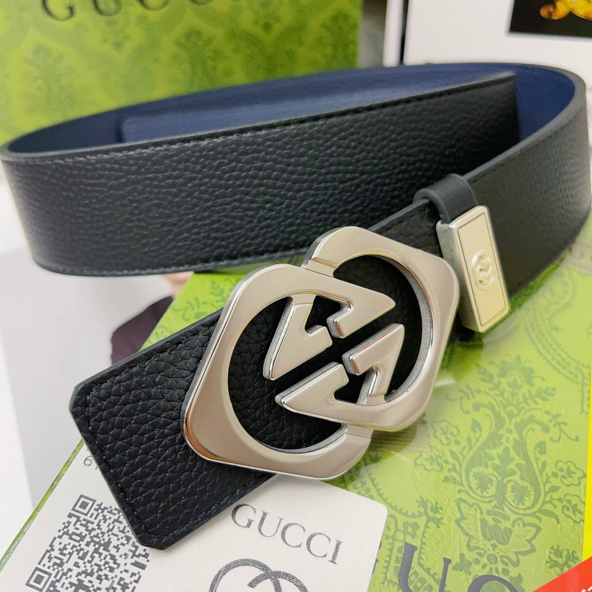 Polished Buckle Leather Belt