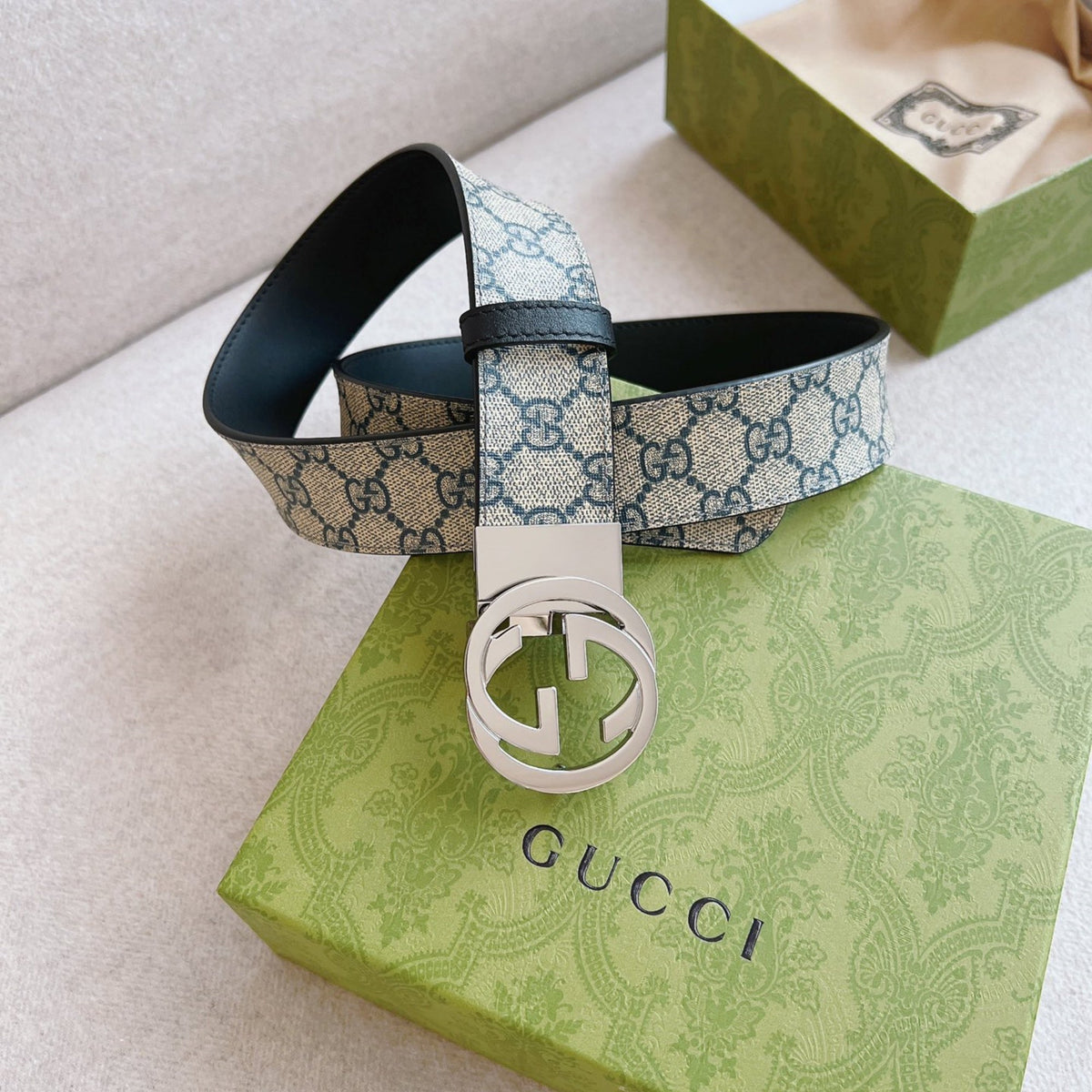 Blue Leather Belt