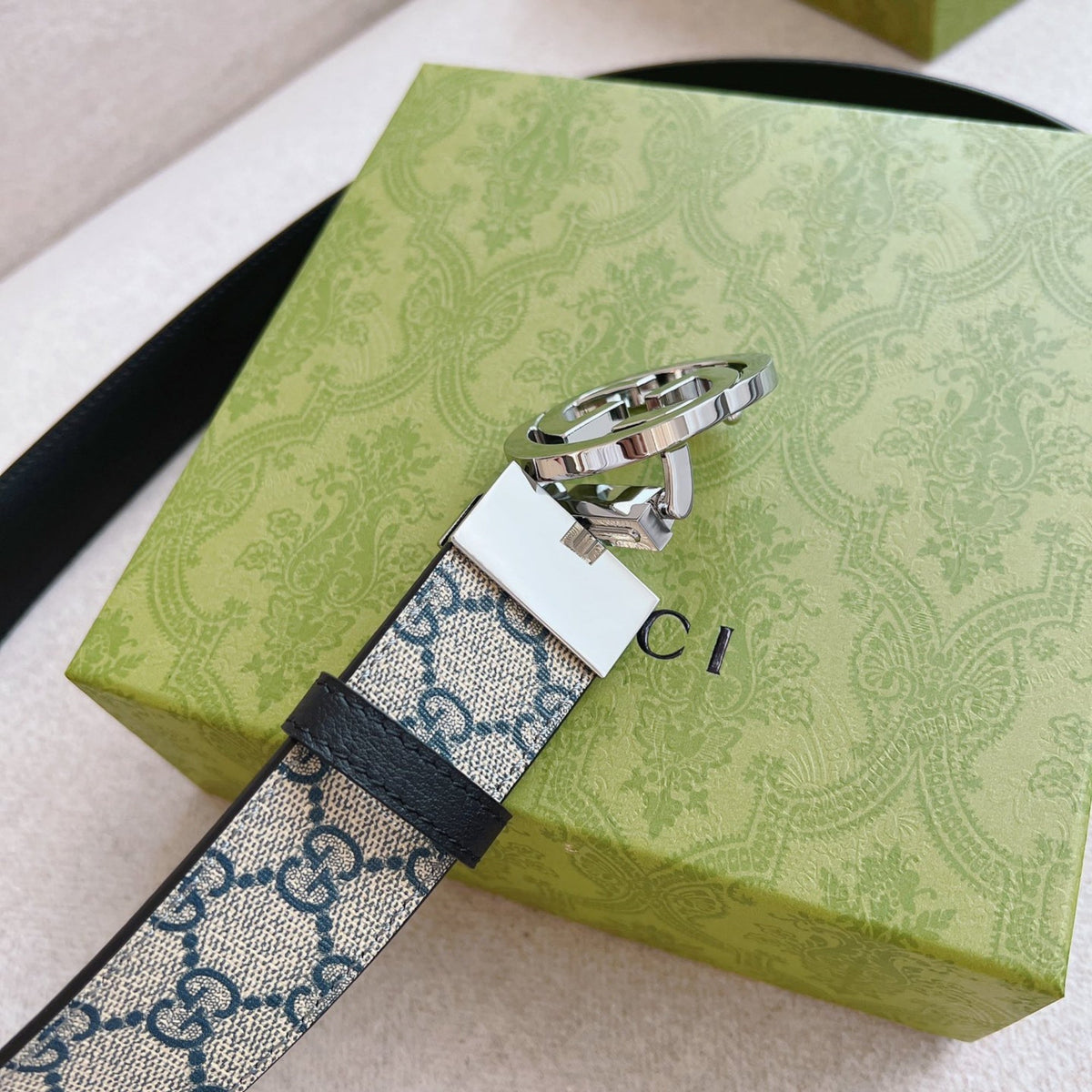 Blue Leather Belt