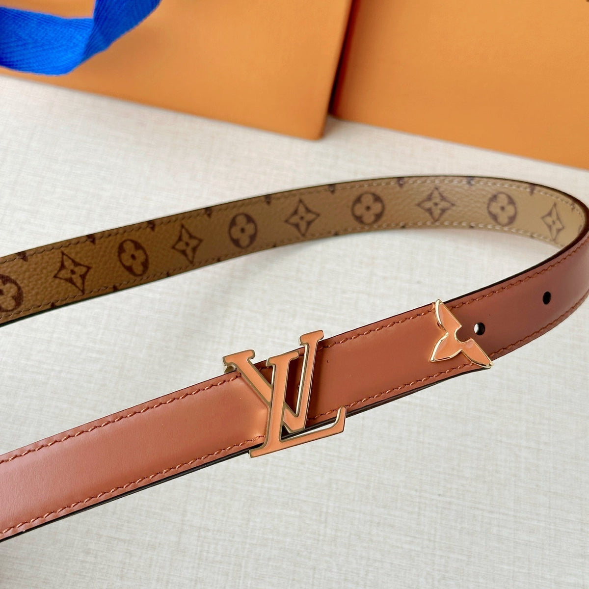 Caramel Charm Leather Belt