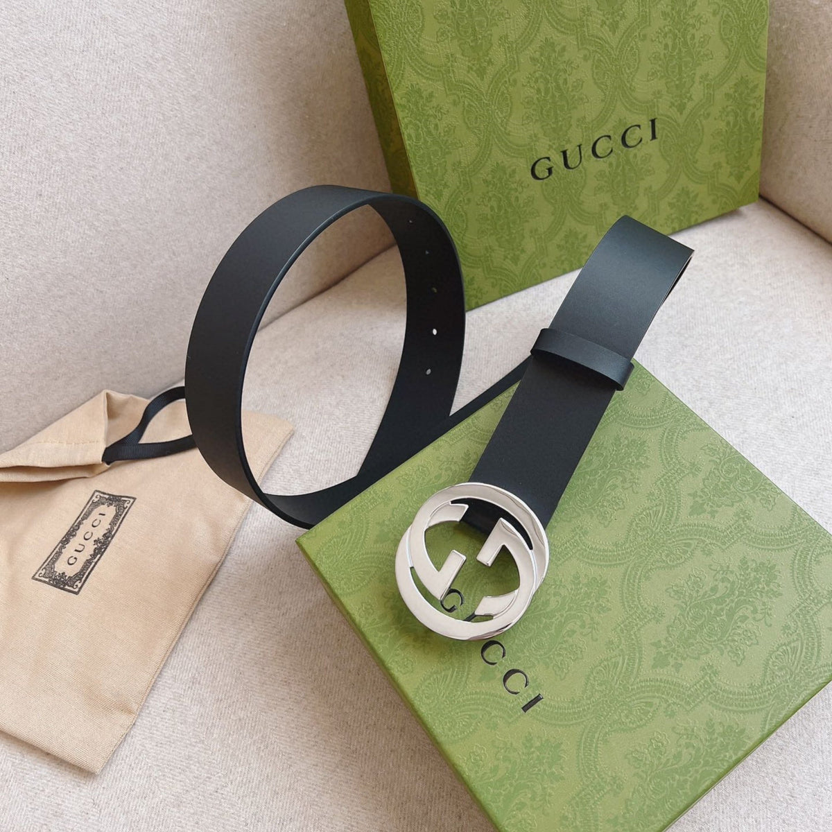 Black Silver Buckle Belt