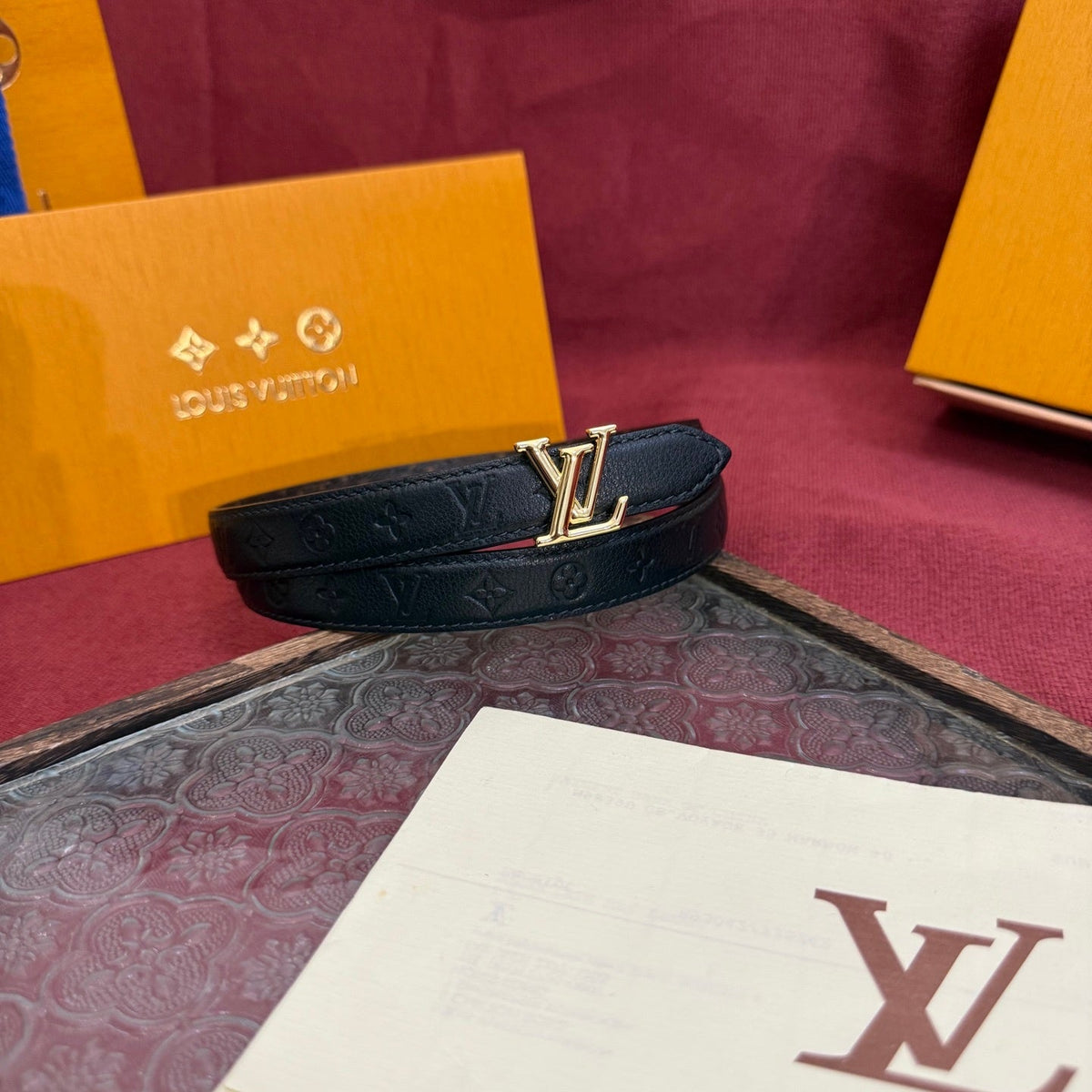 Luxury Navy Monogram Belt