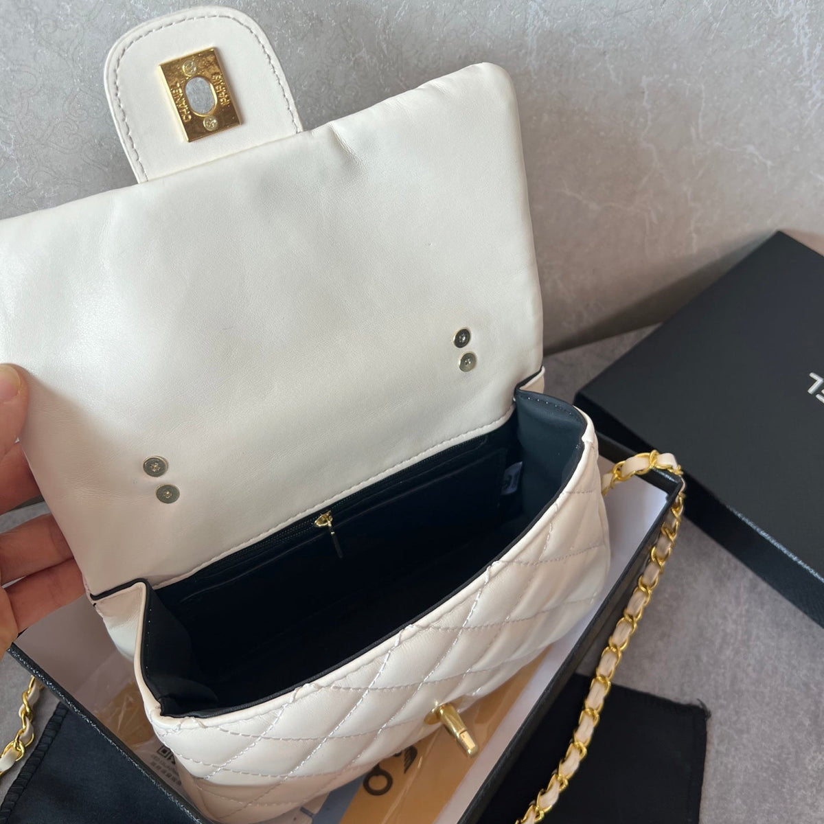Premium White Flap Bag