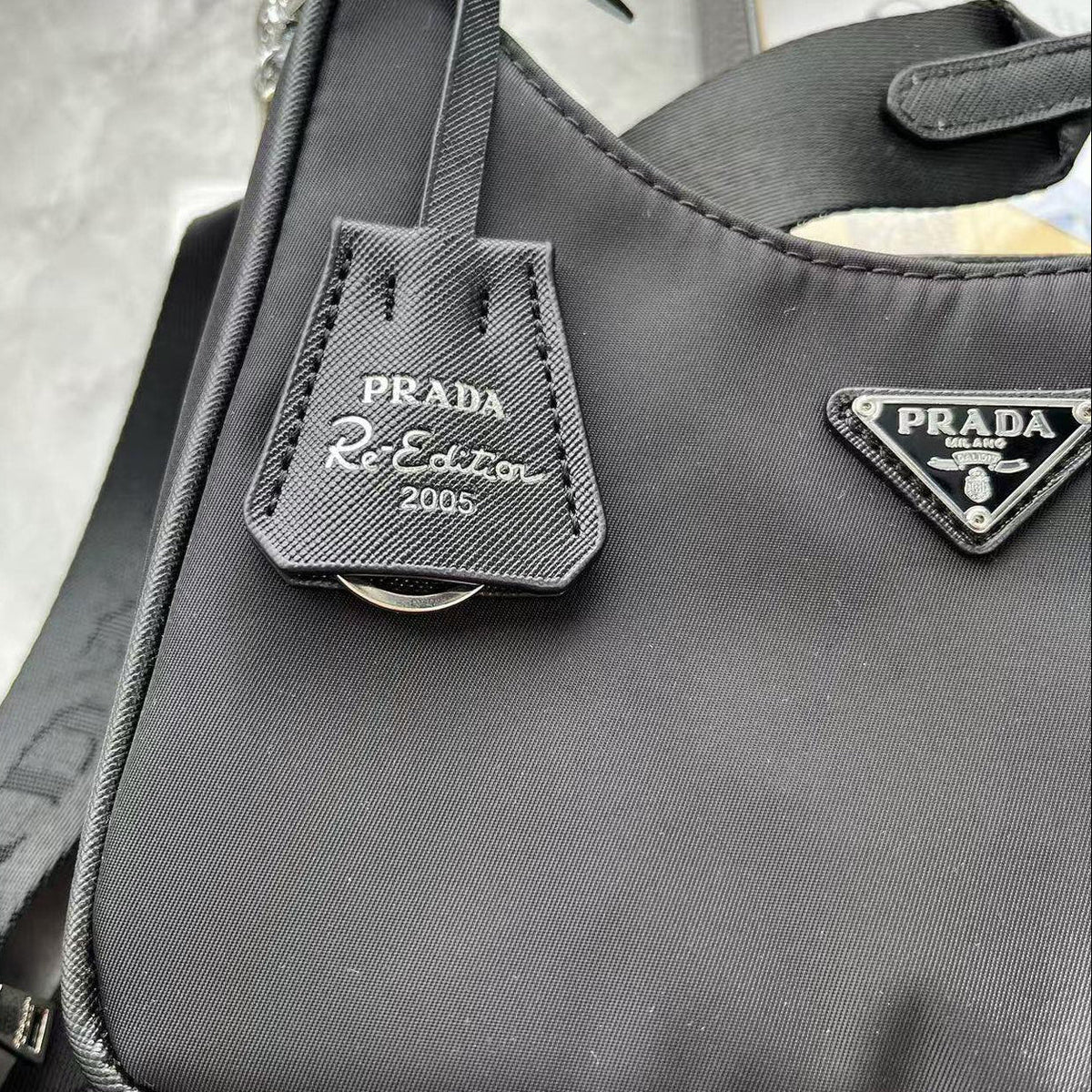 Nylon Crescent Shoulder Bag