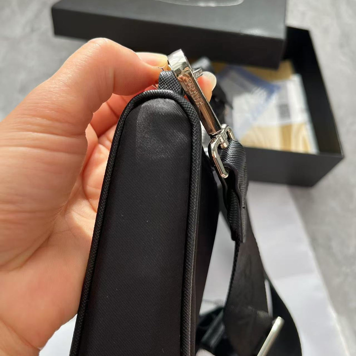 Nylon Crescent Shoulder Bag