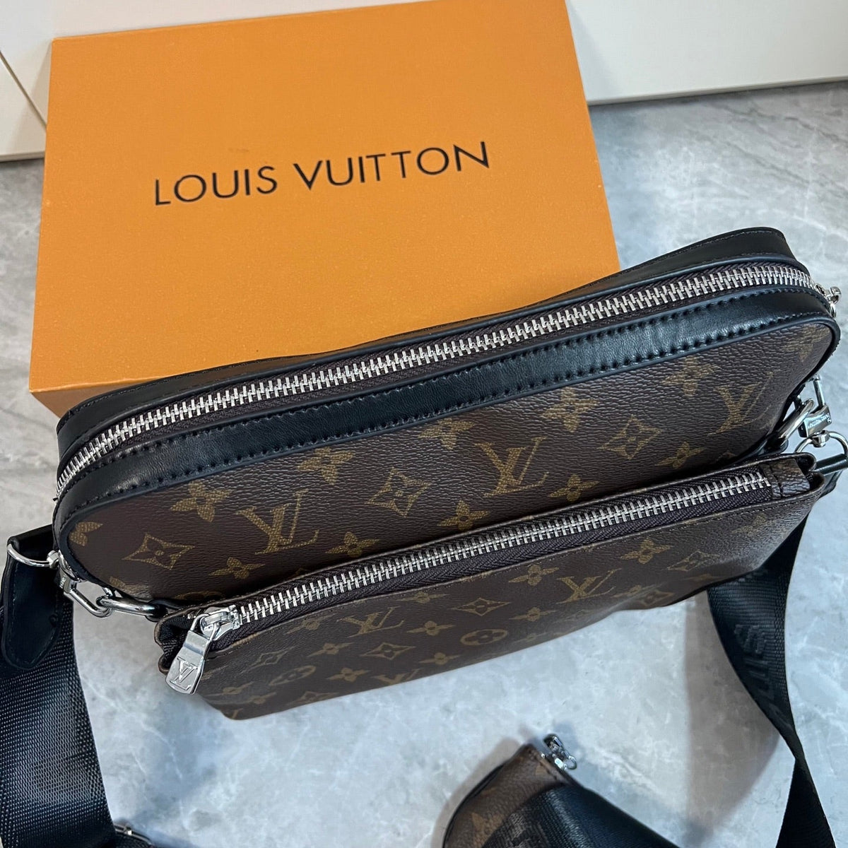 Leather Messenger Crossbody Bag
