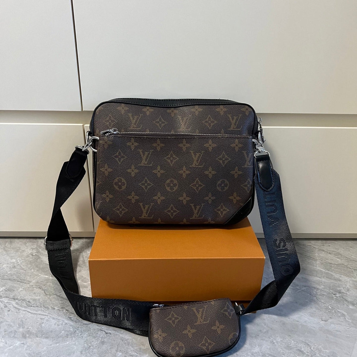 Leather Messenger Crossbody Bag