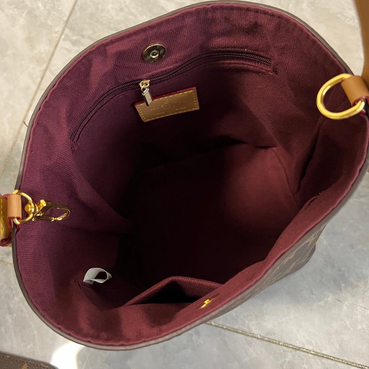 Leather Bucket Mini Pouch Bag