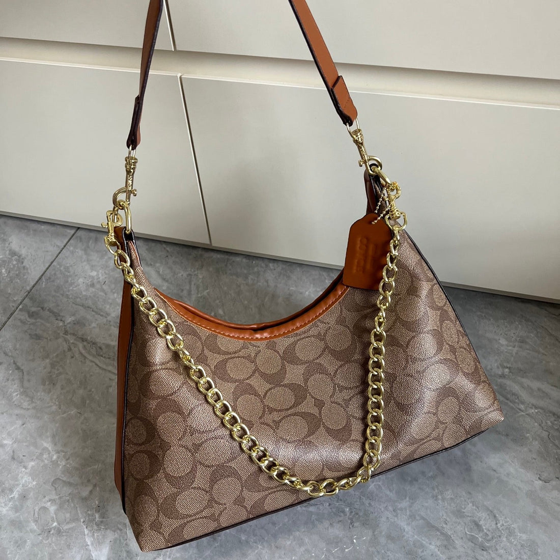 Leather  Brown Shoulder Bag