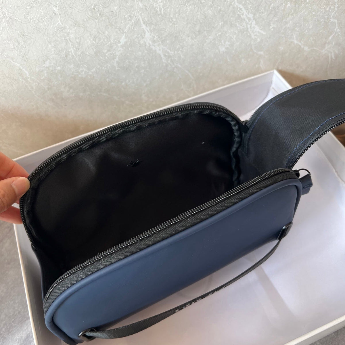 Navy Blue Leather  Mini Bag