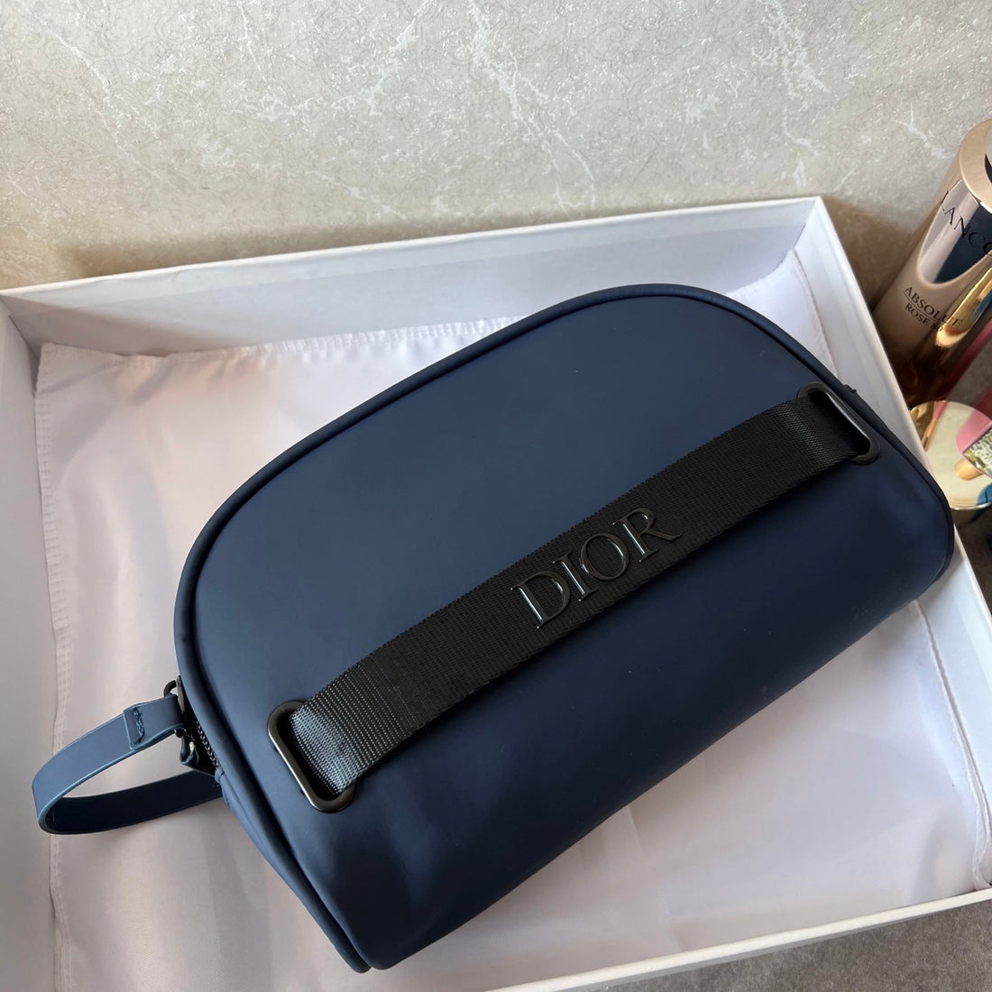 Navy Blue Leather  Mini Bag