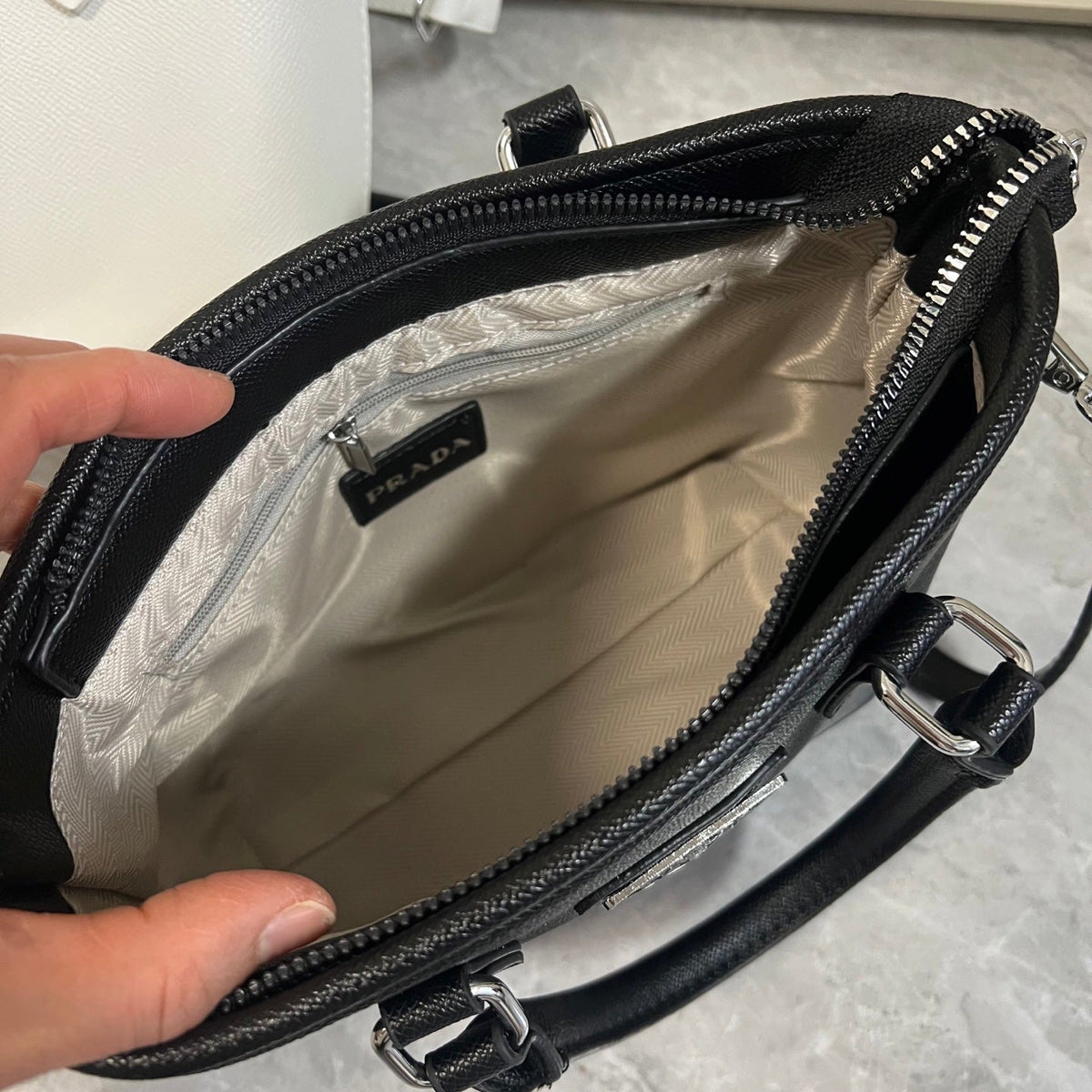 Leather Inspired Black Mini Tote Crossbody Bag