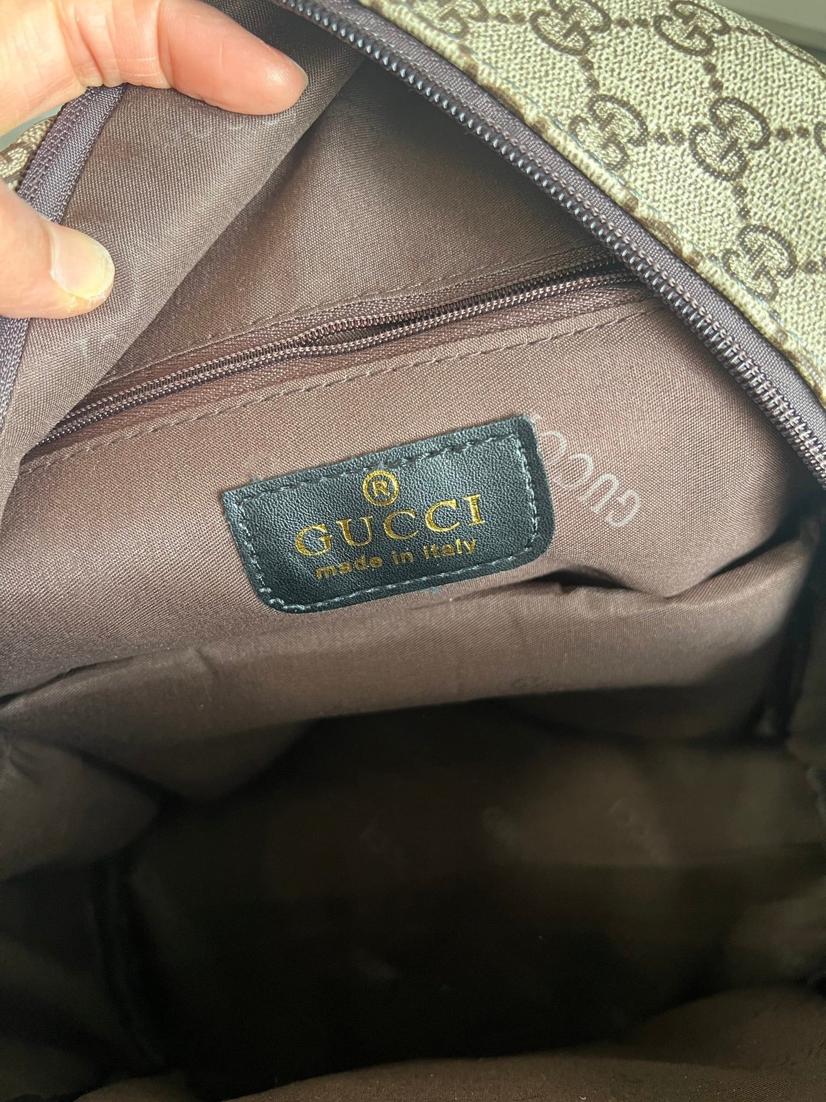 Brown  Canvas Monogram Casual Backpack