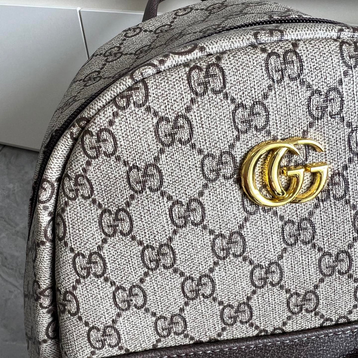 Brown  Canvas Monogram Casual Backpack