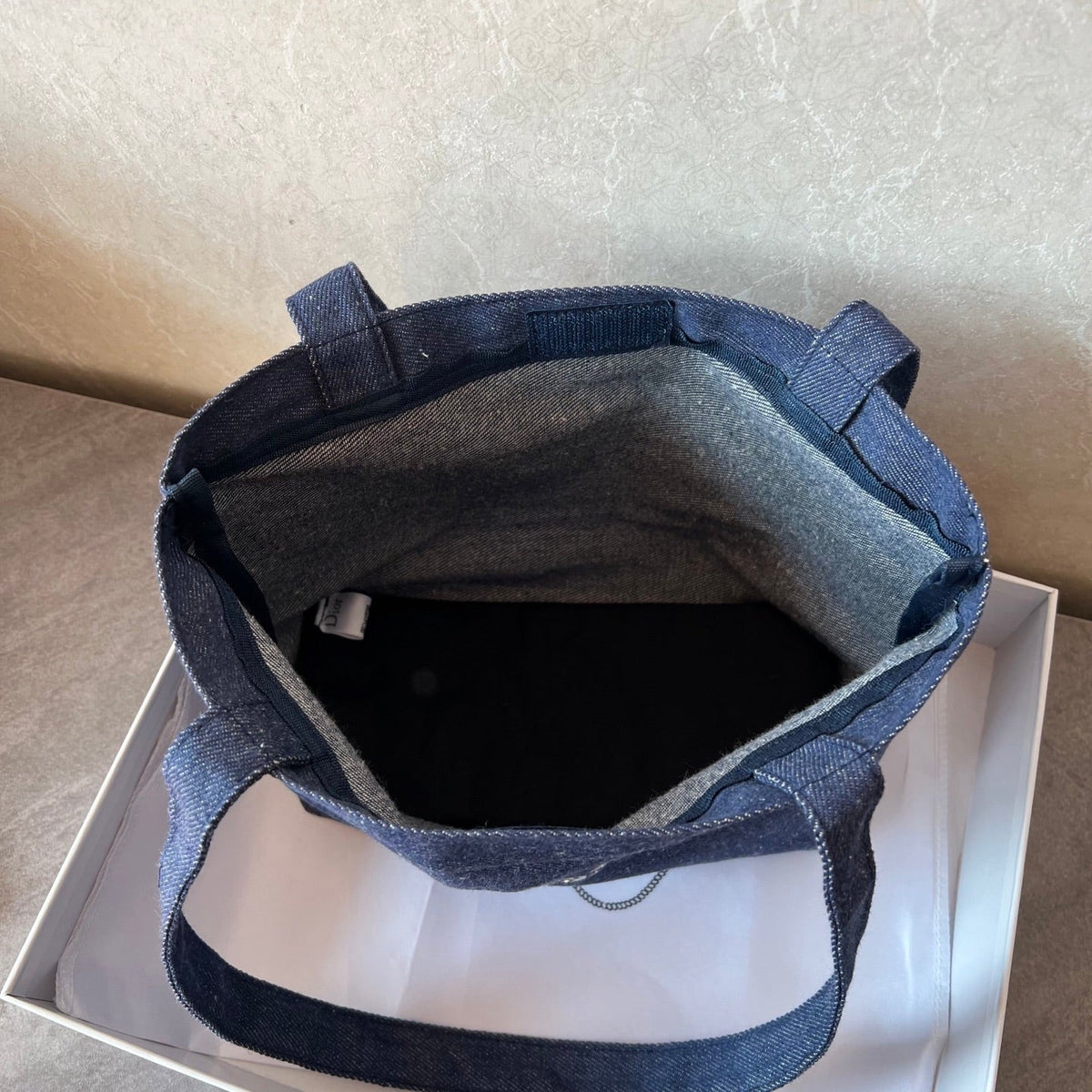 Navy Denim Tote Bag