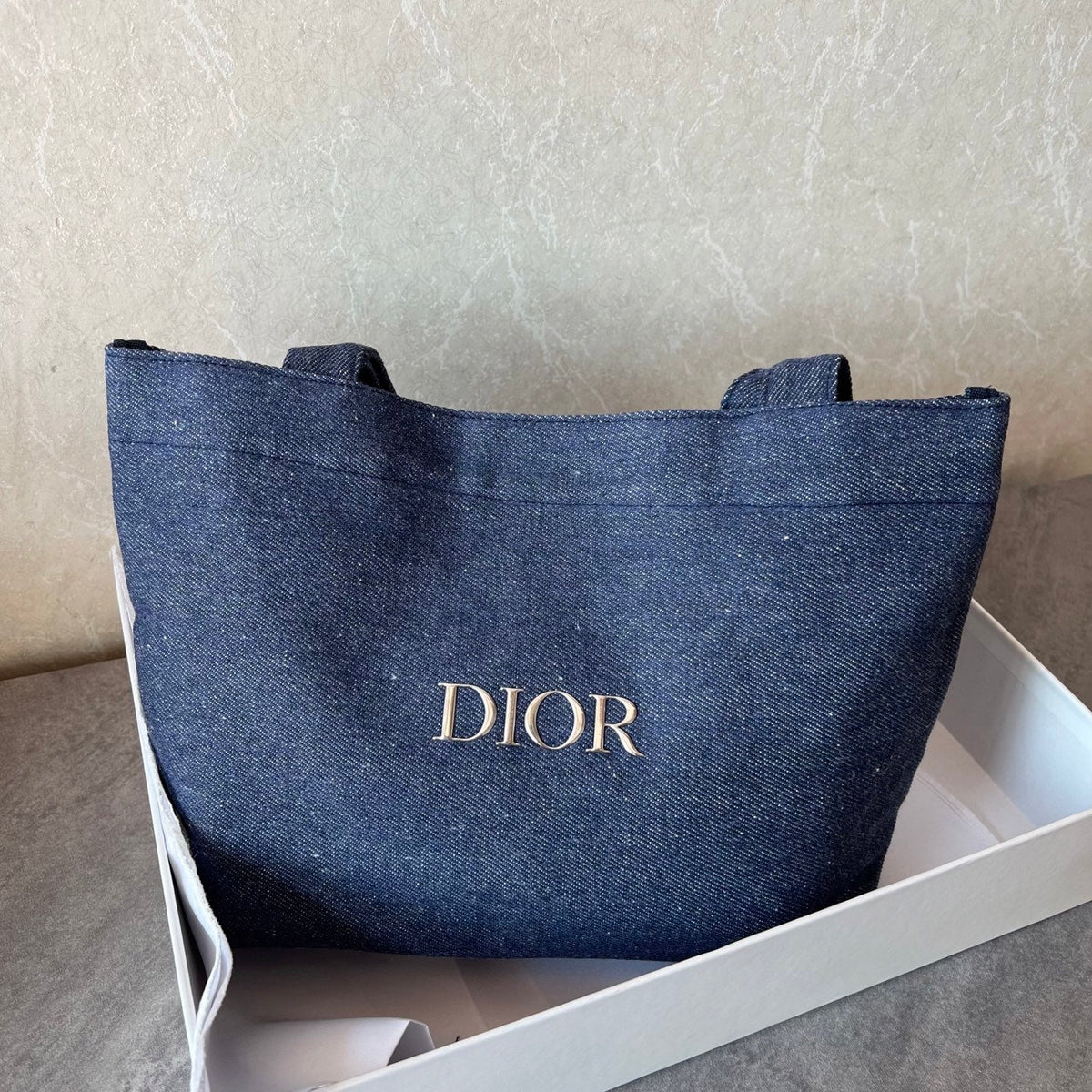 Navy Denim Tote Bag