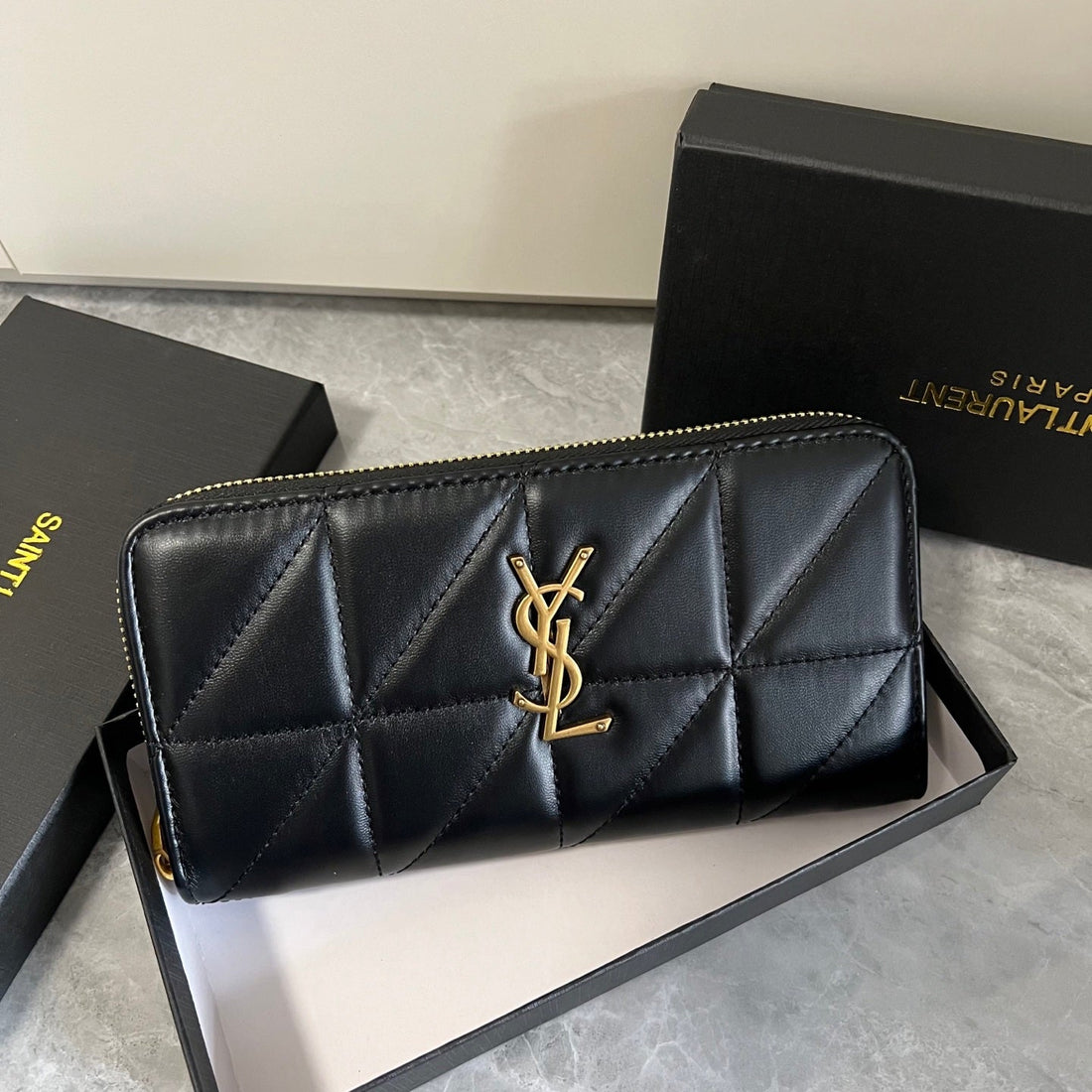 Black Quilted Leather Wallet