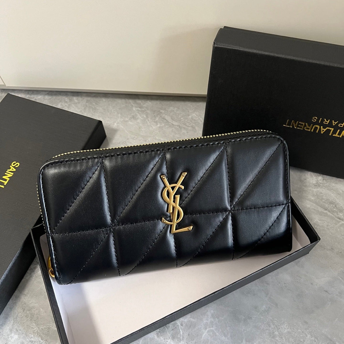 Black Quilted Leather Wallet