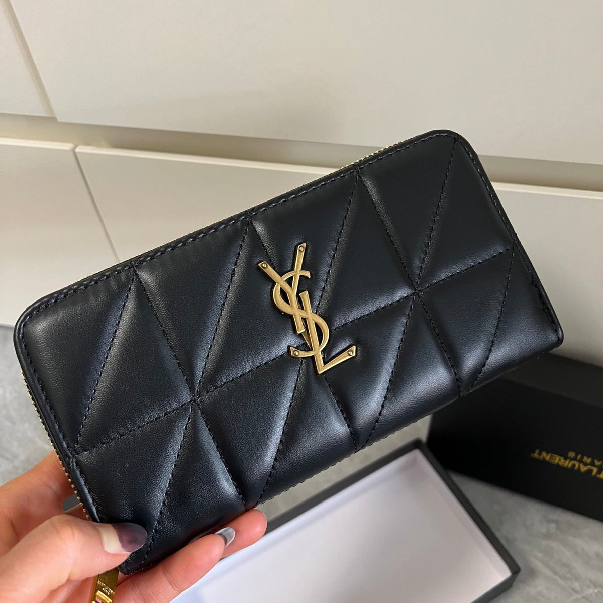 Black Quilted Leather Wallet