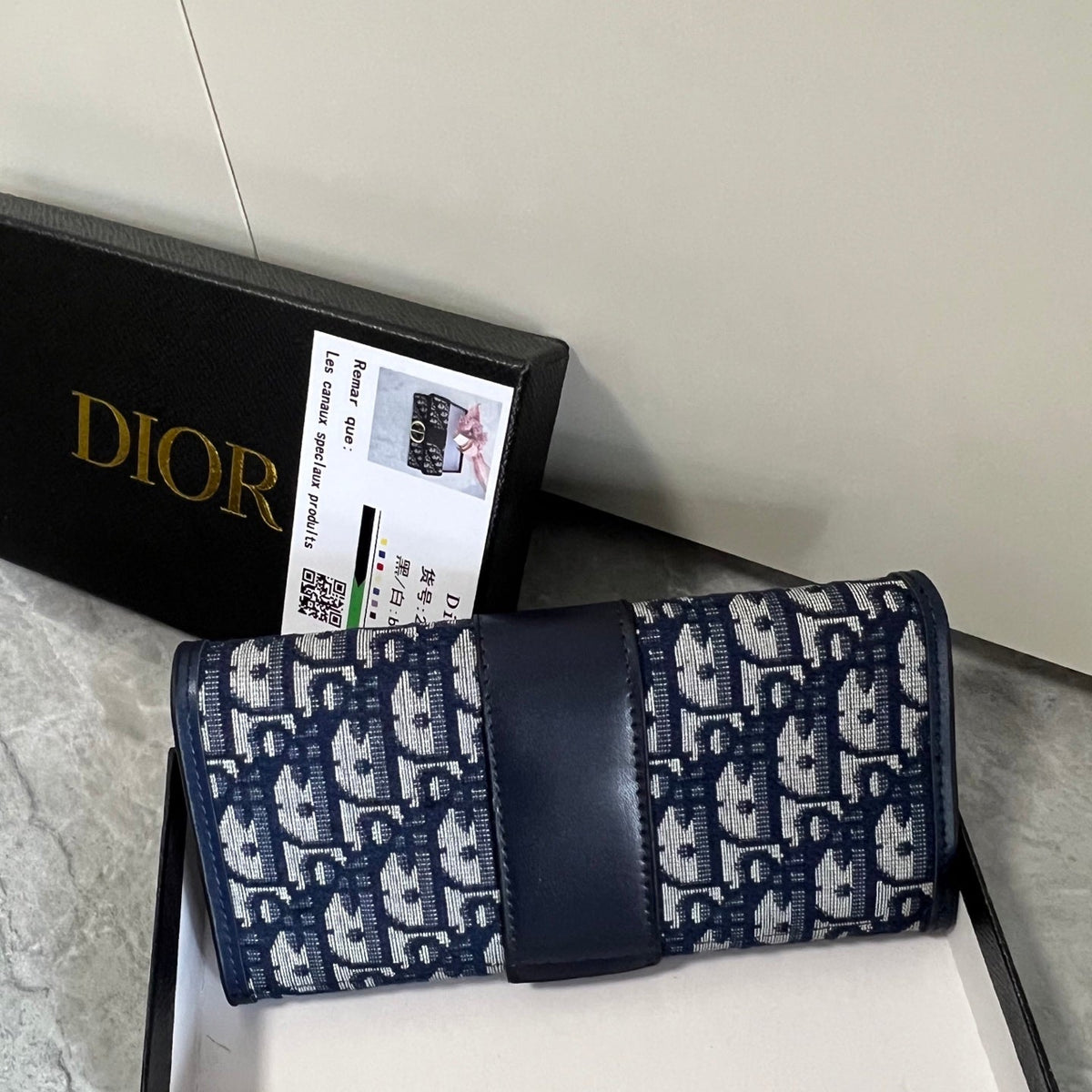 Blue Canvas Clutch Wallet