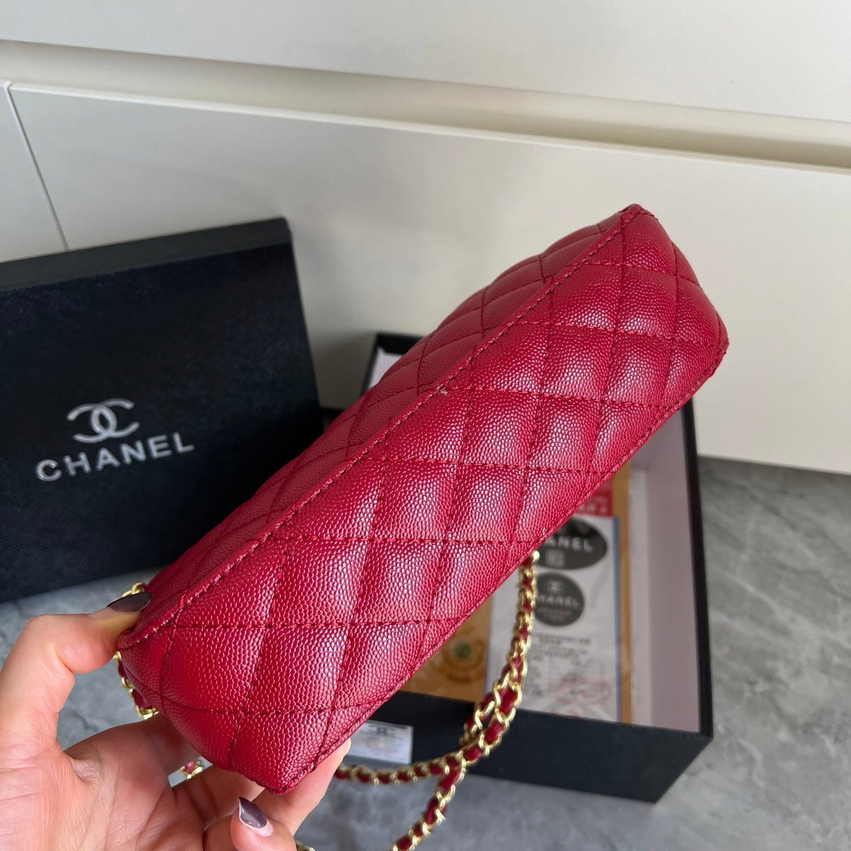 Red Leather Shoulder Bag