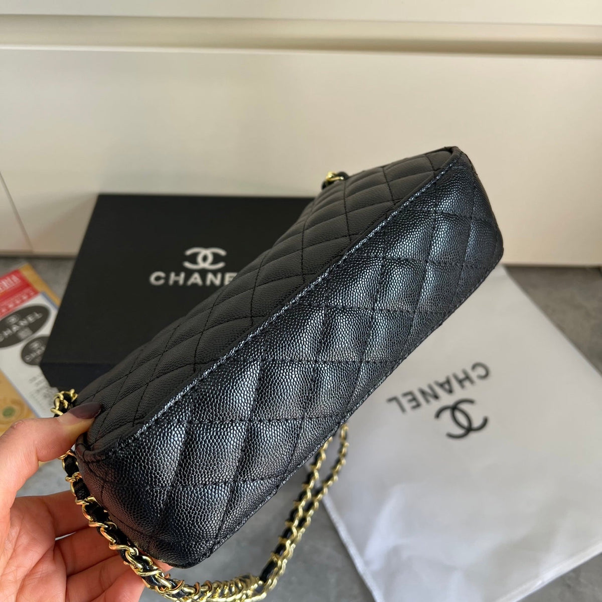Black Leather Mini Crossbody Bag