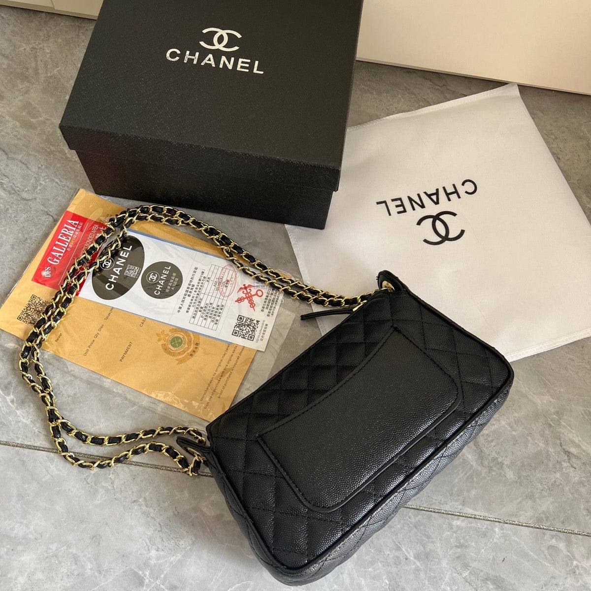 Black Leather Mini Crossbody Bag