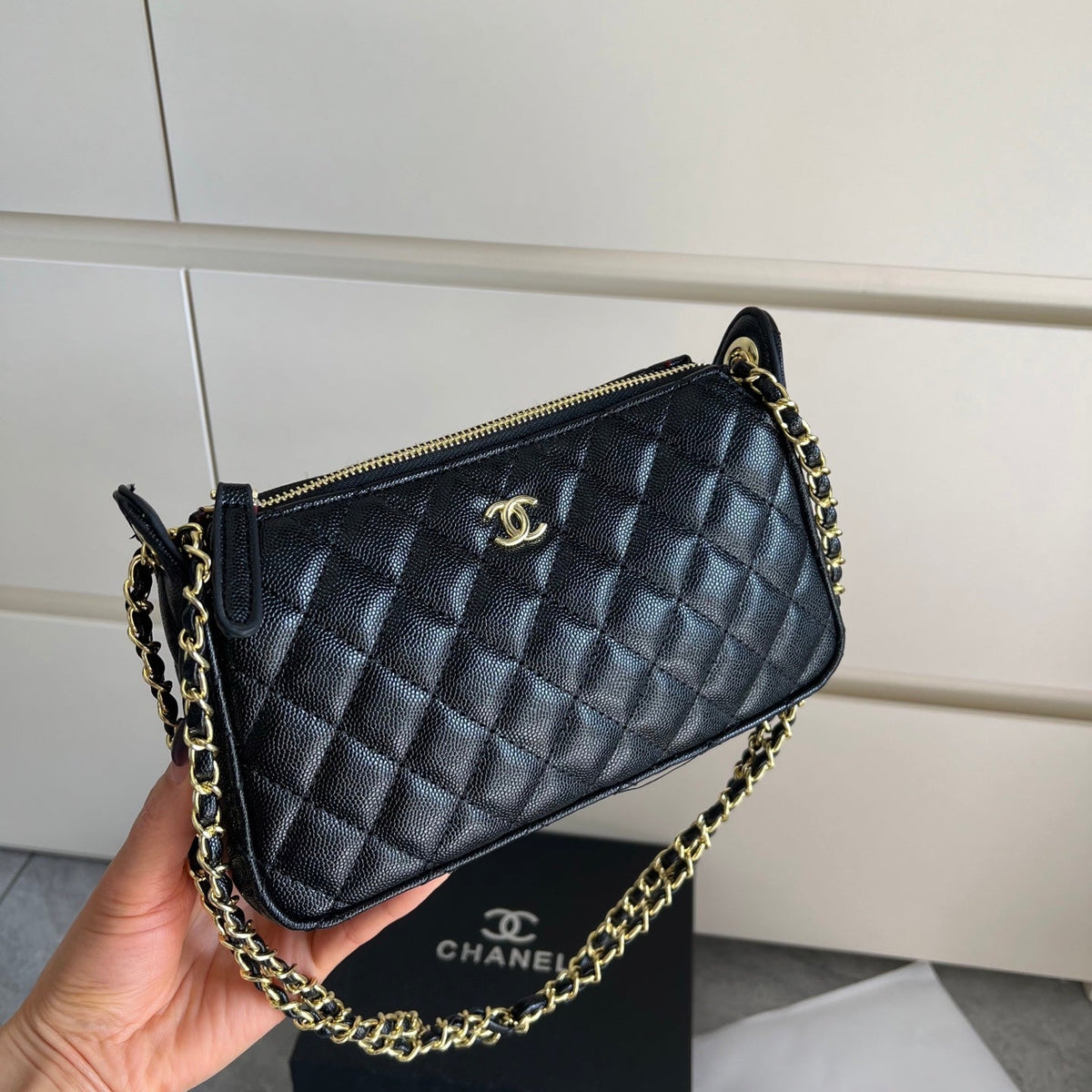 Black Leather Mini Crossbody Bag
