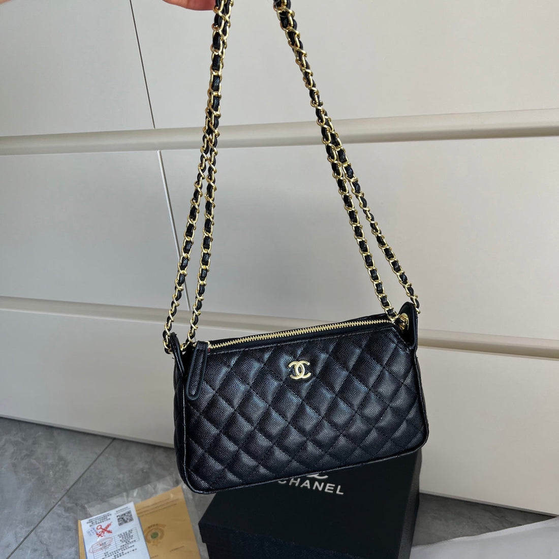 Black Leather Mini Crossbody Bag