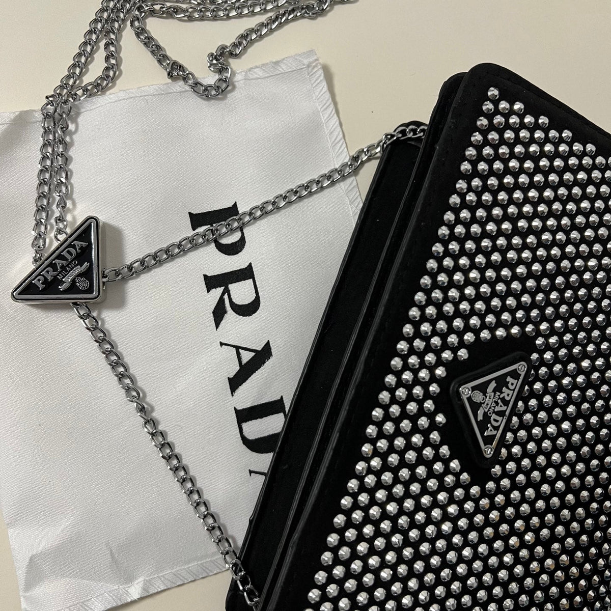 Crystal Embellished Mini Chain Bag