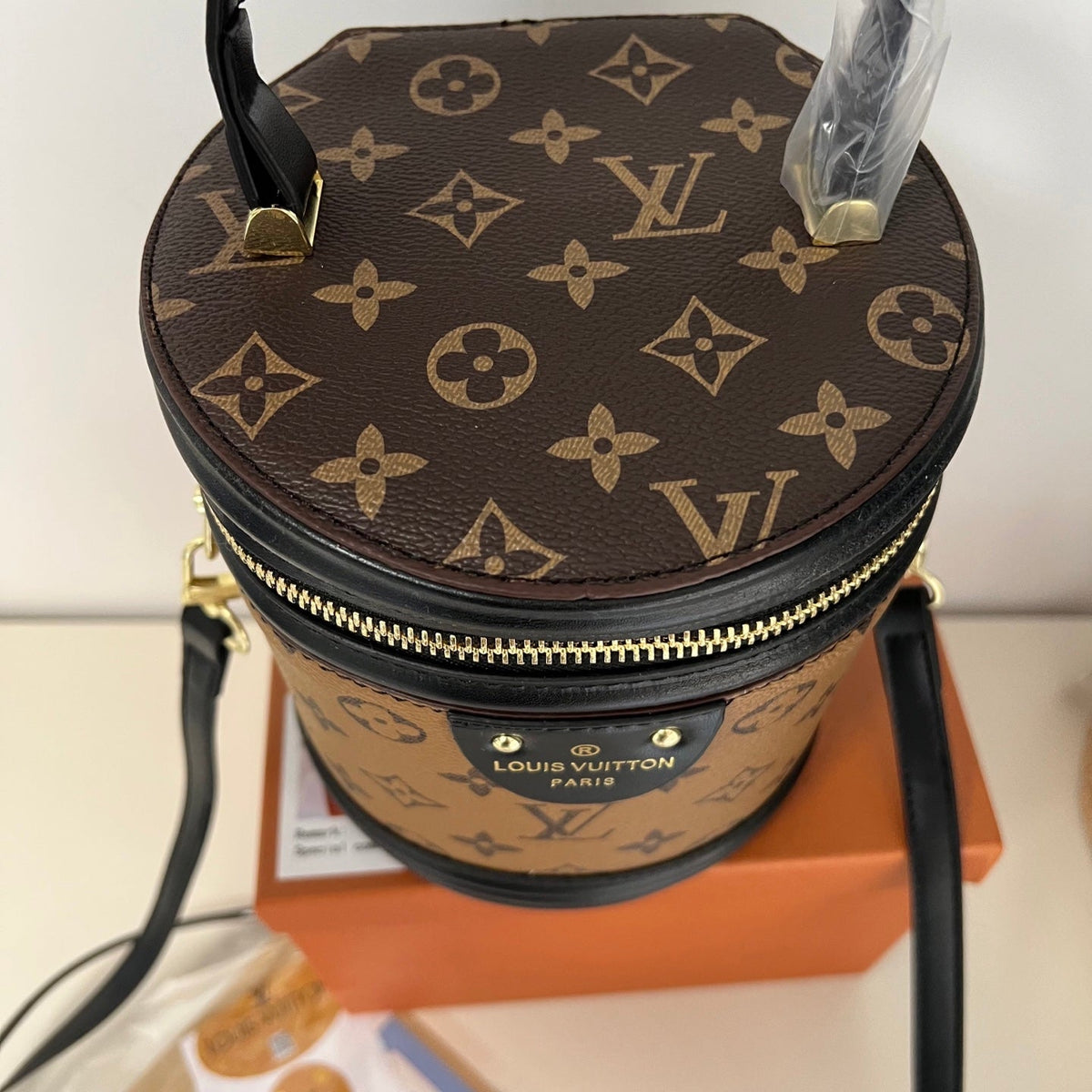 Structured Leather Bucket Bag