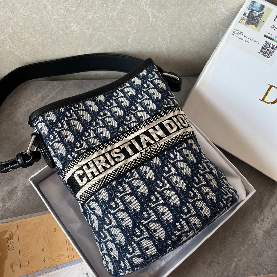 Vintage Blue Canvas Tote Bag