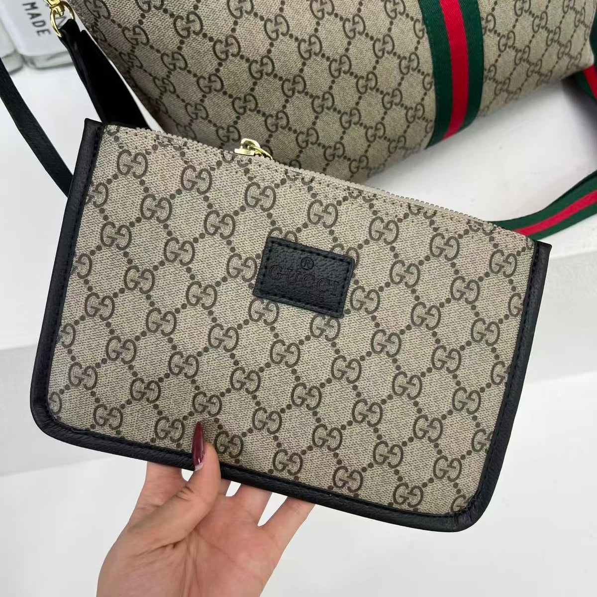 Canvas Tote Bag with Mini Pouch