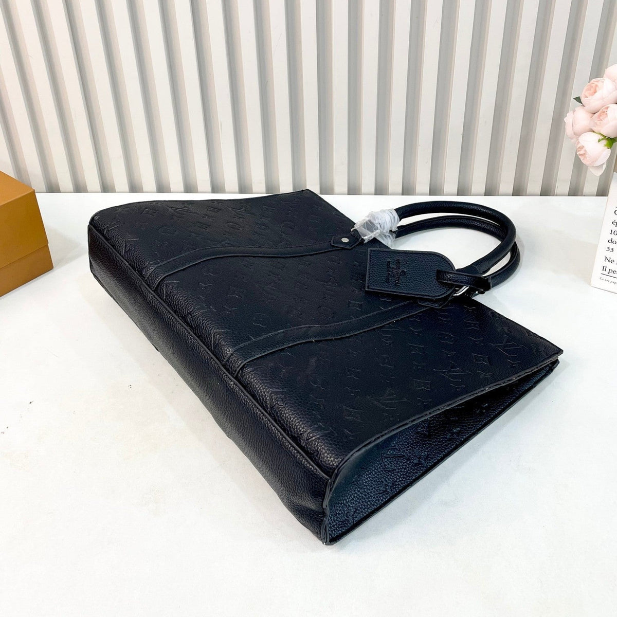 Black Leather Tote Bag