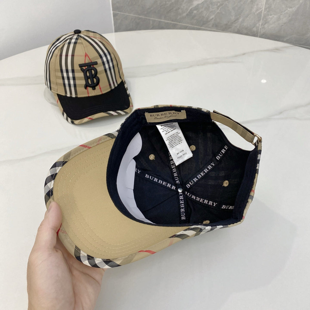 Brown Check Baseball Cap