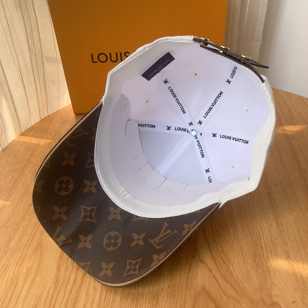 White Brown Casual Baseball Hat