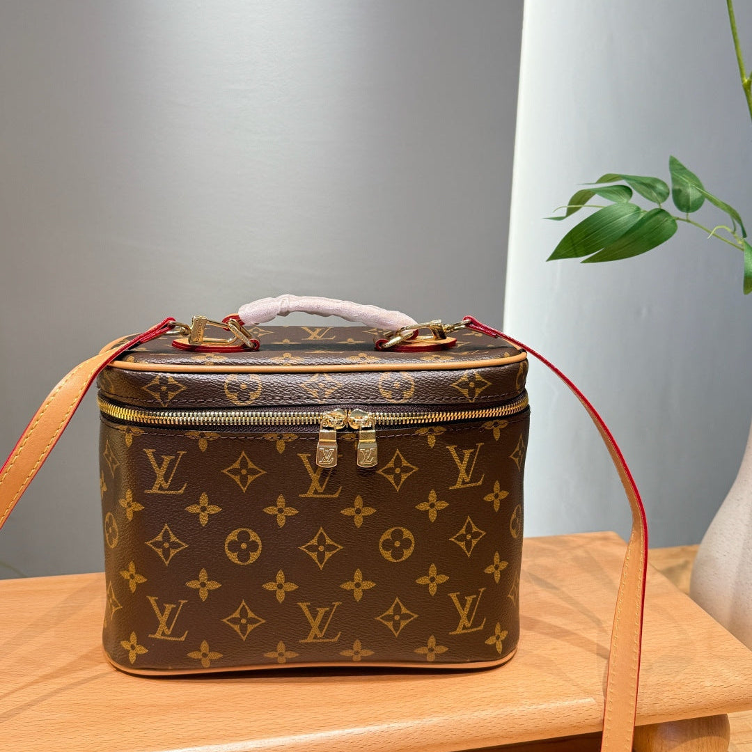 Leather Zip Vanity Bag
