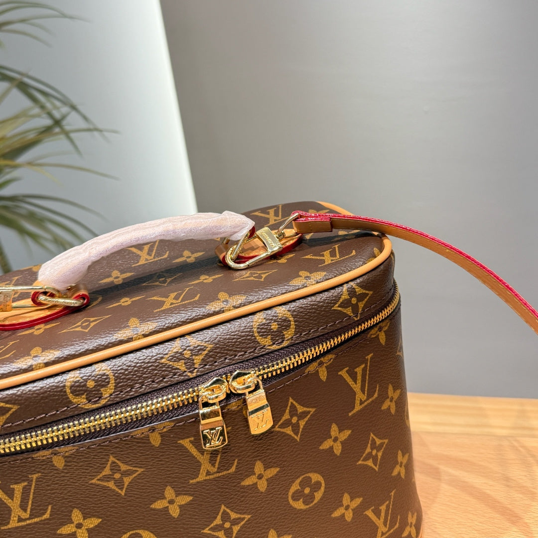 Leather Zip Vanity Bag