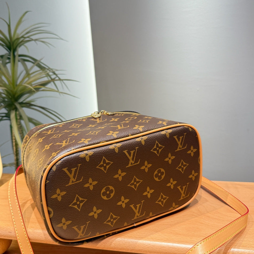 Leather Zip Vanity Bag