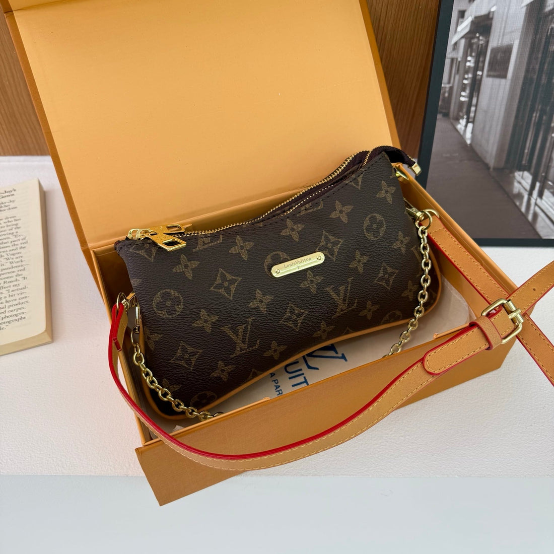 Brown Chain Shoulder Bag